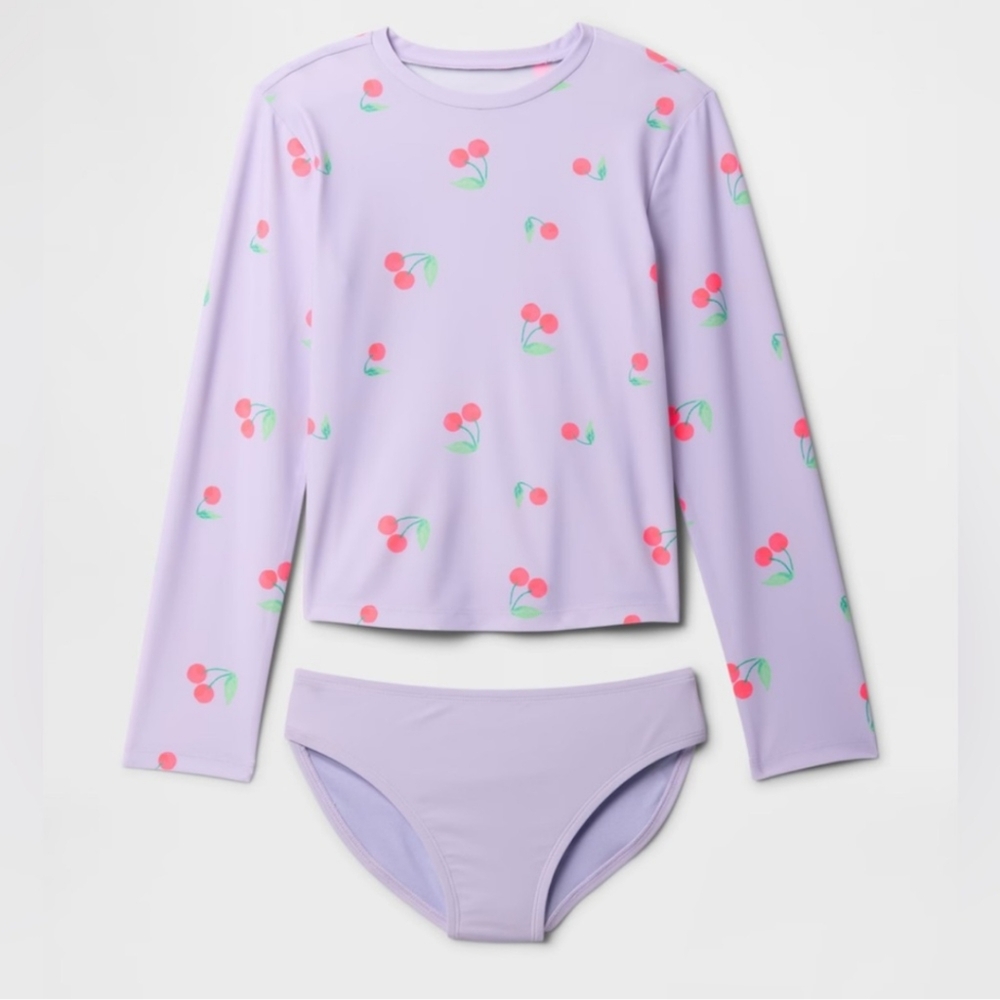 NEW GAP 2 Piece Long Sleeve Rashguard Bikini Swimsuit 12 XL